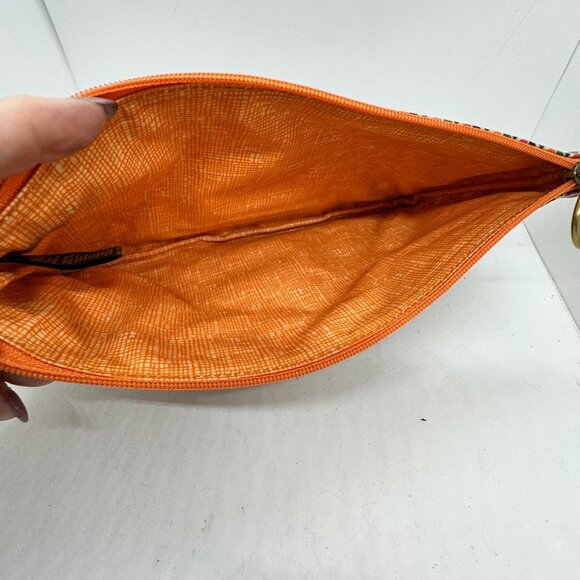 Fossil Multicolor Geometric Pattern Clutch Purse With Zipper Closure & Ring Loop - Picture 2 of 9